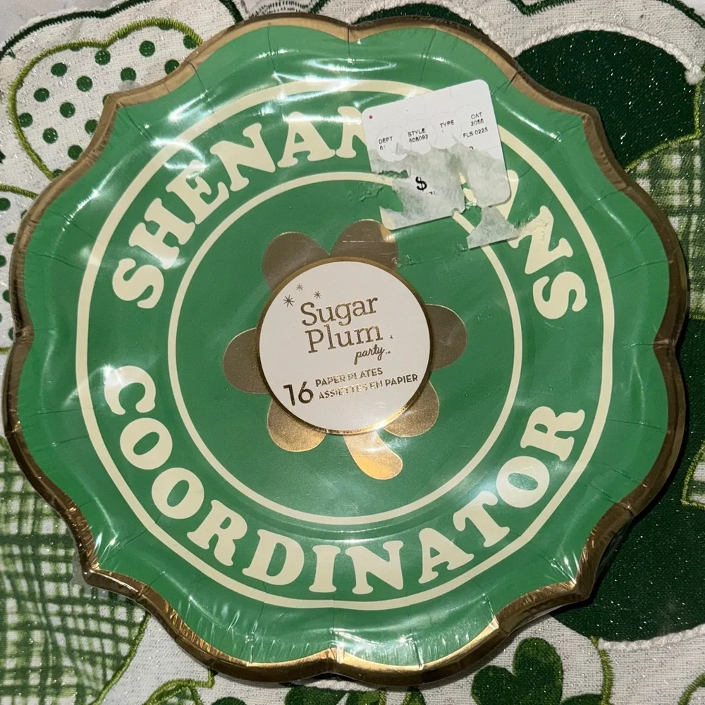 St Patricks Day set of 16 Plates and 24 Smiley Napkins